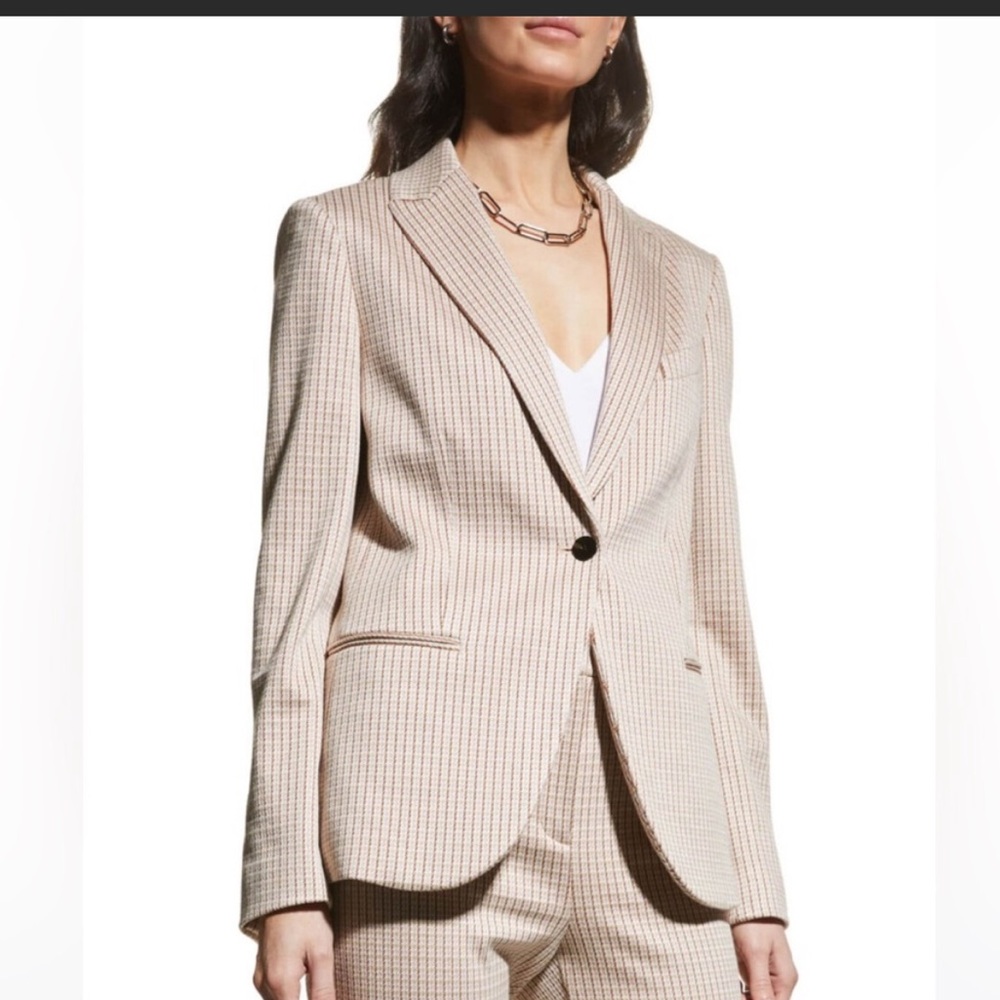 Theory Blush Multi Stratton Knit Blazer